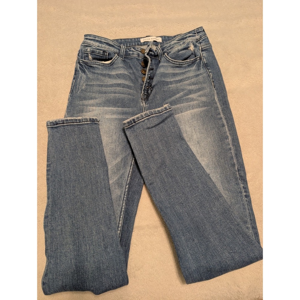 Flying Monkey Jeans Womens 28 Blue Denim Faded Medium Wash 28x28